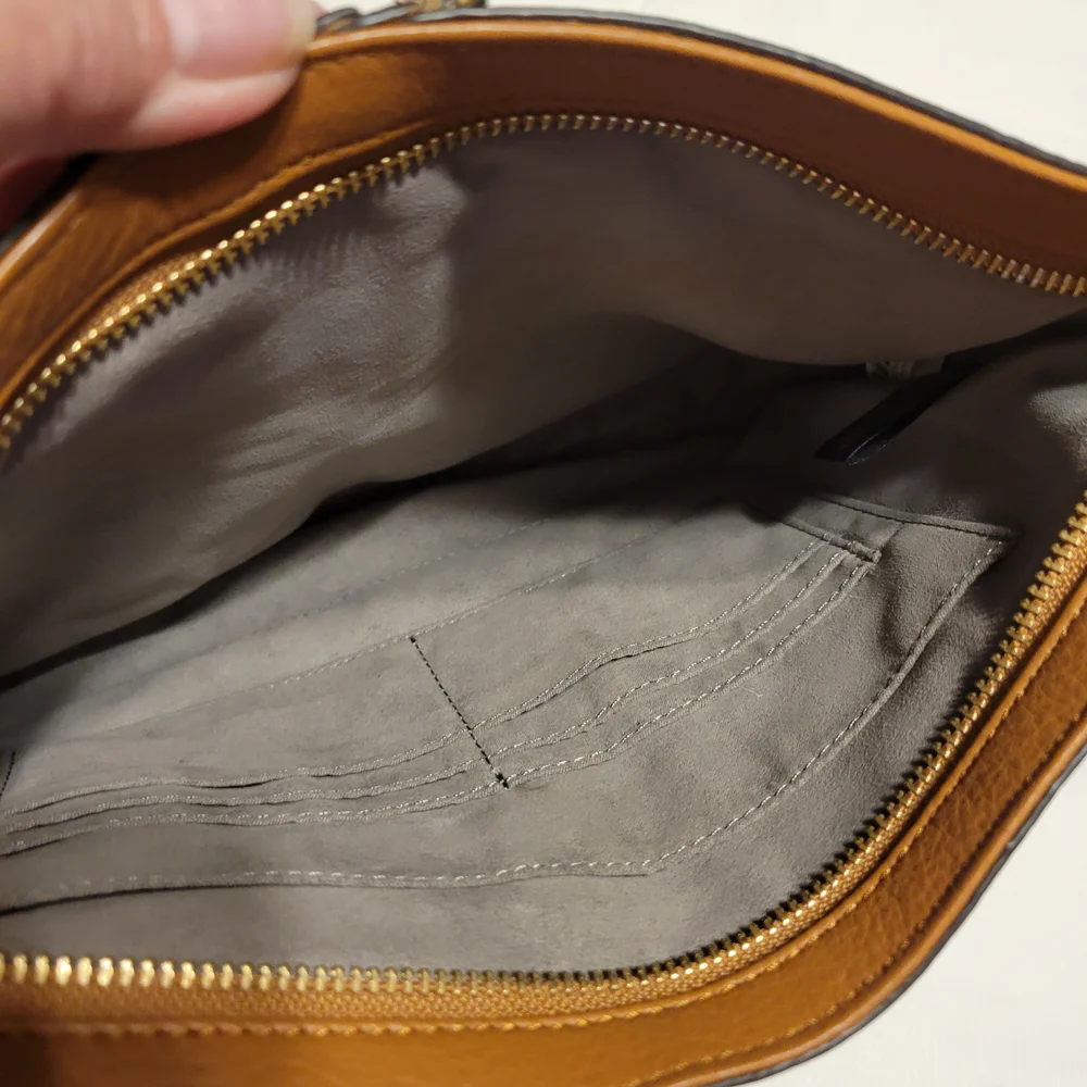 Vince Camuto Tan Wristlet with Woven Accents